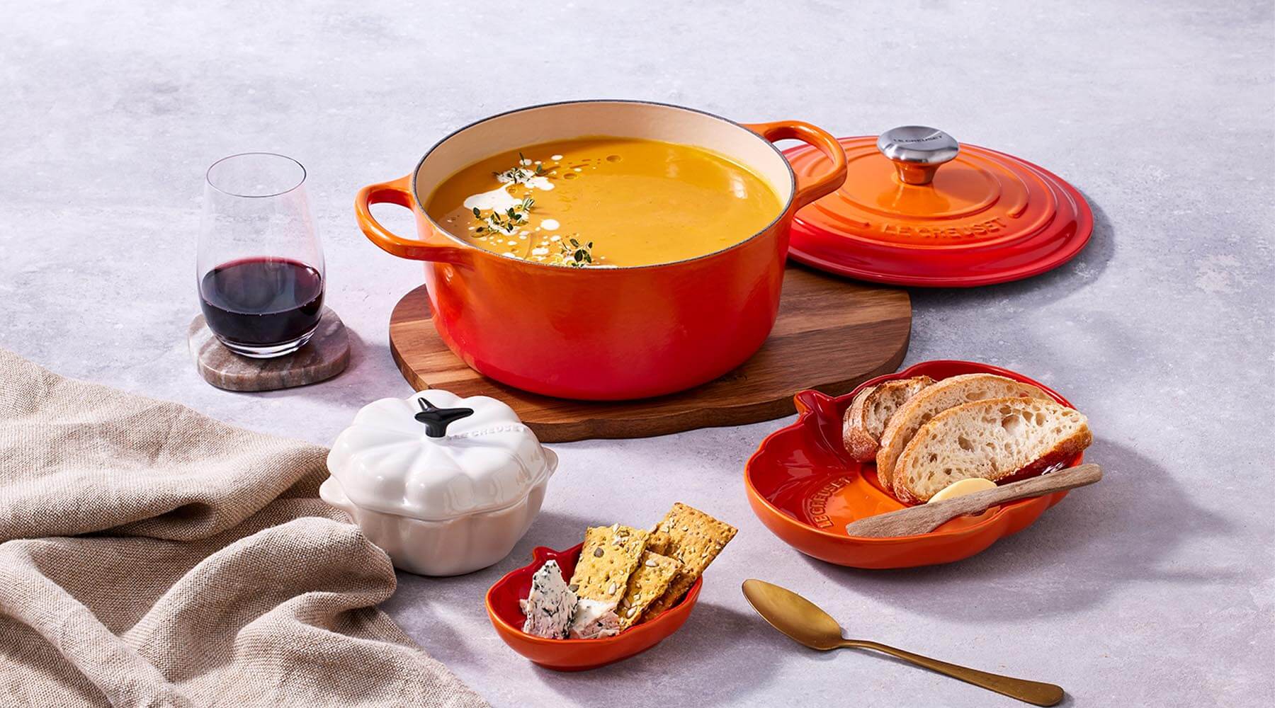 Roasted Pumpkin Soup Le Creuset Recipe Potters