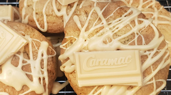 NYC Style White Chocolate Chip & Caramac Cookies - Potters Cookshop
