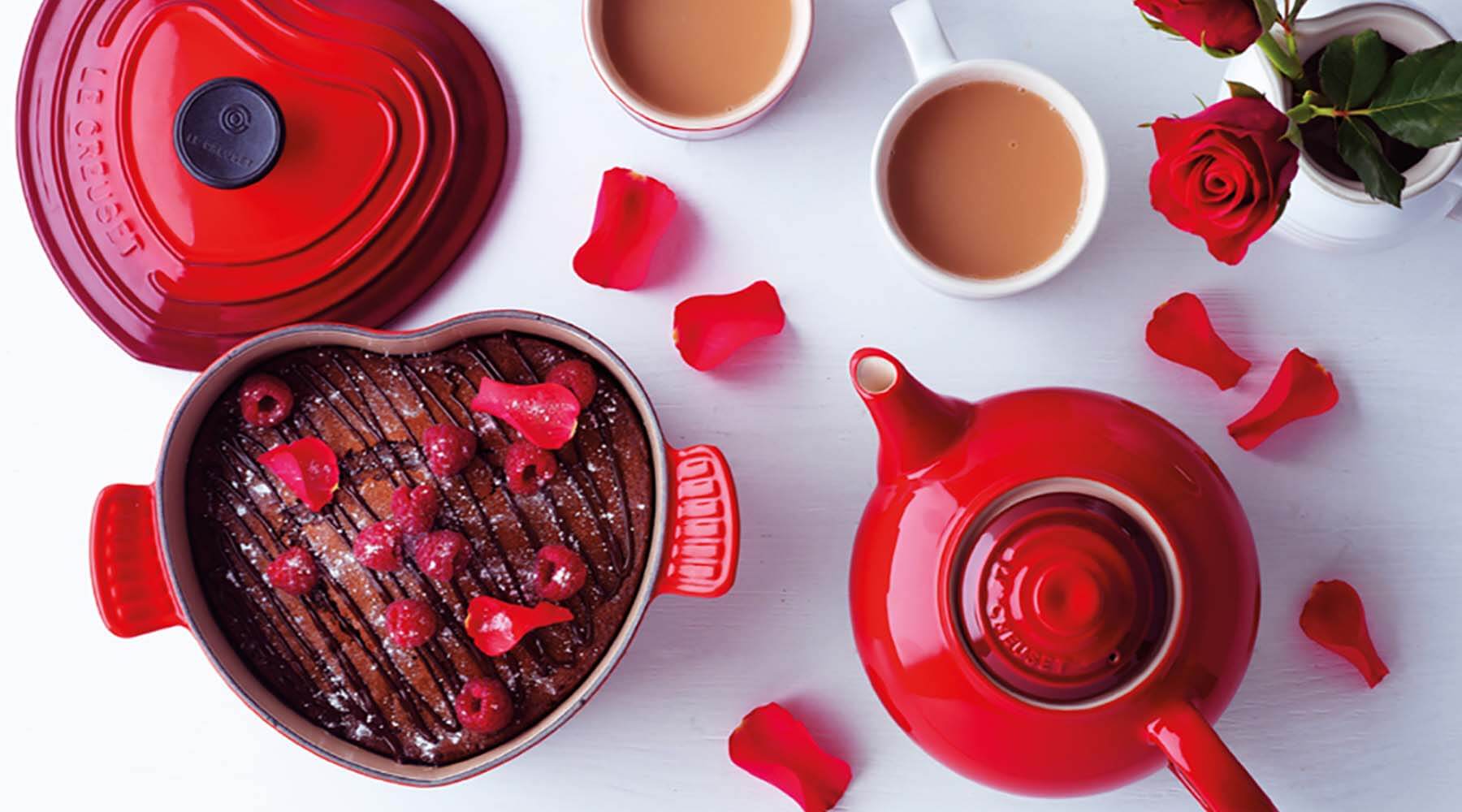 Le Creuset Rose Petal Chocolate Raspberry Cake Recipe – Potters Cookshop
