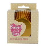 Culpitt Baked With Love Gold Foil Baking Cases - Pack Of 50