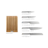Joseph Joseph Elevate Steel 5-Piece Knife Set with Bamboo Block