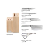 Joseph Joseph Elevate Fusion 5-Piece Knife & Scissor Set with Beechwood Block