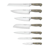 Wusthof Classic 8 Piece Designer Kitchen Knife Block Set - Velvet Oyster
