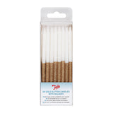 Tala Gold Glitter Candles with Holders - Pack of 24