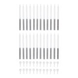 Tala Silver Glitter Candles with Holders - Pack of 24