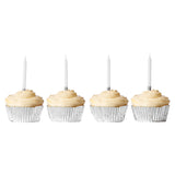 Tala Silver Glitter Candles with Holders - Pack of 24