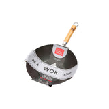 School Of Wok Pre-Seasoned Carbon Steel Flat Bottomed Wok - 27cm
