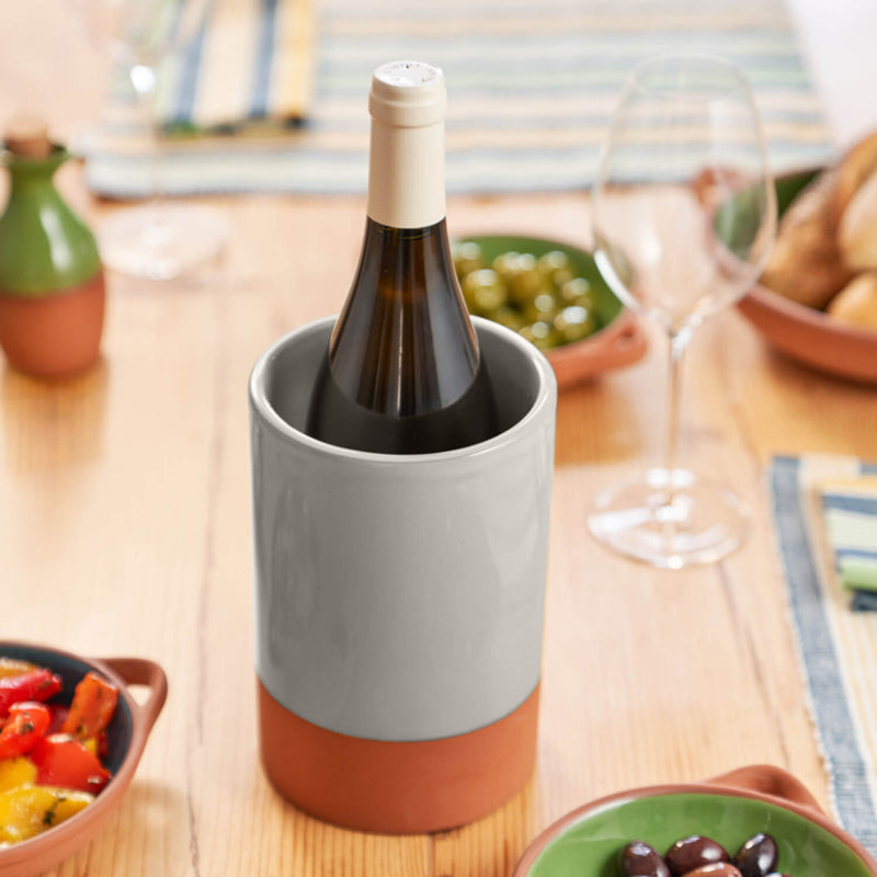 Dexam Sintra Glazed Terracotta Wine Cooler - Stone