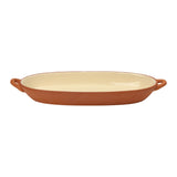 Dexam Sintra Glazed Terracotta 38cm x 14cm Oval Baking Dish - Stone