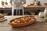 Dexam Sintra Glazed Terracotta 38cm x 14cm Oval Baking Dish - Olive Green