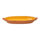 Dexam Sintra Glazed Terracotta 38cm x 14cm Oval Baking Dish - Ochre