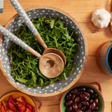 Dexam Sintra Mango Wood Spotted Salad Servers - Stone