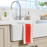 Dexam Love Colour Cotton Striped Tea Towel - Scarlet