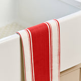 Dexam Love Colour Cotton Striped Tea Towel - Scarlet