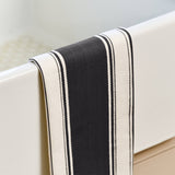 Dexam Love Colour Cotton Striped Tea Towel - True Black