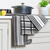 Dexam Love Colour Set of 3 Extra Large Tea Towels - True Black
