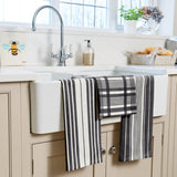 Dexam Love Colour Set of 3 Extra Large Tea Towels - True Black