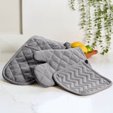Dexam Love Colour Cotton Double Oven Gloves - Slate Grey