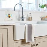 Dexam Love Colour Cotton Striped Tea Towel - Slate Grey