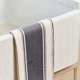 Dexam Love Colour Cotton Striped Tea Towel - Slate Grey