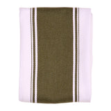 Dexam Love Colour Striped Cotton Tea Towel - Olive Green