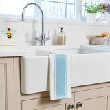 Dexam Love Colour Cotton Striped Tea Towel - Duck Egg