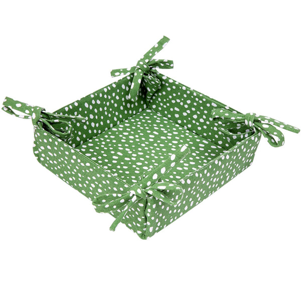 Dexam Sintra Recycled Cotton Spotted Bread Basket - Green
