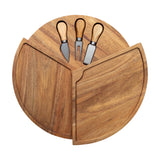 Denby James Martin 3-Tier Round Wooden 4-Piece Cheese Board Set