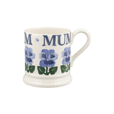 Emma Bridgewater Half Pint Mug - Blue Pansies - Mum