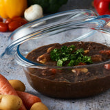 Mason Cash Classic Round Glass 2 Litre Casserole Dish with Lid