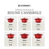 Le Creuset Signature Cast Iron 26cm Round Casserole - Juniper