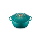 Le Creuset Signature Cast Iron 20cm Round Casserole - Bleu Riviera