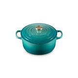 Le Creuset Signature Cast Iron 22cm Round Casserole - Bleu Riviera