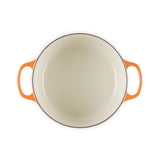 Le Creuset Limited Edition Signature 24cm Cast Iron Round Casserole - Flamme Doree