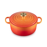 Le Creuset Limited Edition Signature Cast Iron 3-Piece Casserole Dish Set - Flamme Doree