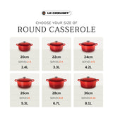 Le Creuset Limited Edition Signature 24cm Cast Iron Round Casserole - Flamme Doree