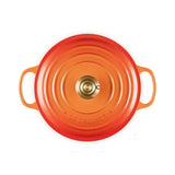 Le Creuset Limited Edition Signature Cast Iron 3-Piece Casserole Dish Set - Flamme Doree