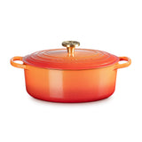 Le Creuset Limited Edition Signature 29cm Cast Iron Oval Casserole - Flamme Doree
