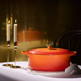Le Creuset Limited Edition Signature Cast Iron 3-Piece Casserole Dish Set - Flamme Doree
