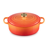 Le Creuset Limited Edition Signature 29cm Cast Iron Oval Casserole - Flamme Doree