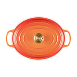Le Creuset Limited Edition Signature 29cm Cast Iron Oval Casserole - Flamme Doree