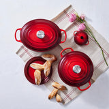 Le Creuset Signature 35cm Cast Iron Oval Casserole - Cerise