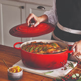 Le Creuset Signature 35cm Cast Iron Oval Casserole - Cerise
