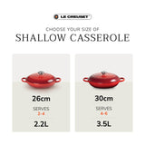Le Creuset Signature Cast Iron 26cm Round Shallow Casserole - Nuit