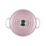 Le Creuset Signature Cast Iron 24cm Deep Round Casserole - Shell Pink