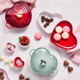 Le Creuset Cast Iron Heart Shape Casserole Dish - Sea Salt