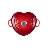 Le Creuset Cast Iron Heart Shape Dish with Lid - Cerise