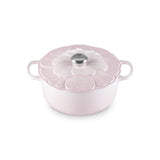 Le Creuset Signature 26cm Cast Iron Round Petal Casserole - Shell Pink