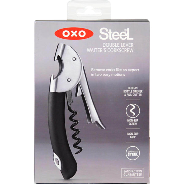 OXO Steel Double Lever Waiter's Corkscrew