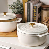 Tramontina 22cm Enamelled Cast Iron Round Casserole - Latte
